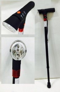 플래시 지팡이(건전지 포함) 야간 위험방지 / 후레쉬지팡이 라이트지팡이 LED지팡이 실버용품 부모님선물 노인용품 노인용지팡이
