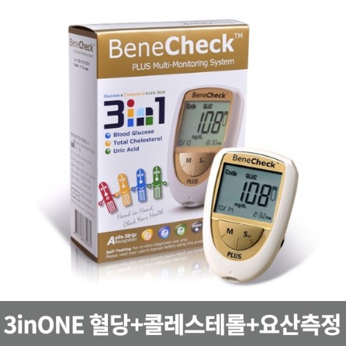 [BeneCheck] 3inONE 베네첵 베네체크 싱글타입 혈당측정 콜레스테롤측정 요산측정 당뇨측정 혈당계 혈당기 콜레스테놀측정기 콜레스테놀측정