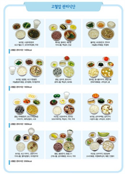 [S3369] 식품모형 고혈압 관리식단 (아침,점심,저녁3식)-칼로리선택