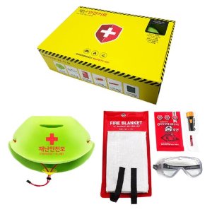 my-sk01 재난안전키트(개구리안전모 포함) 지진 화재대피 재난안전물품 머리보호 방재모자 안전모 재난용품 재난대비 비상물품 재난용구조가방