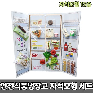[S3369] [안전식품냉장고 자석+식품모형 15종 SET] 식품보관 및 관리교육용
