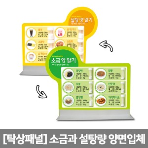 [S3457] 탁상패널 양면입체 식품속 소금과 설탕(462×446) 교육모형