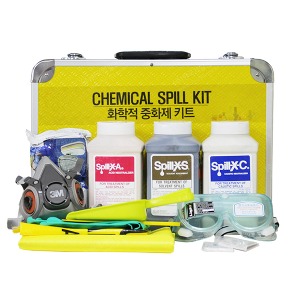 [S3731] Kit-608 화학적 중화제키트 실험실 위험물노출사고대비 중화제,주걱,쓰레받이,방독면,복합가스정화통외